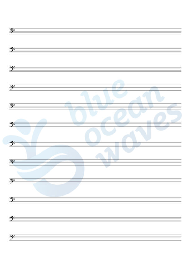 Music Manuscript Book- Bass Clef - Image 2