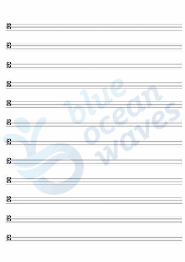 Music Manuscript Book- Tenor Clef - Image 2